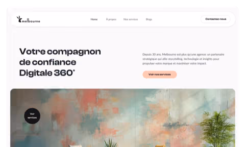 Melbourne Agency corporate website featuring modern UI design and responsive Webflow development
